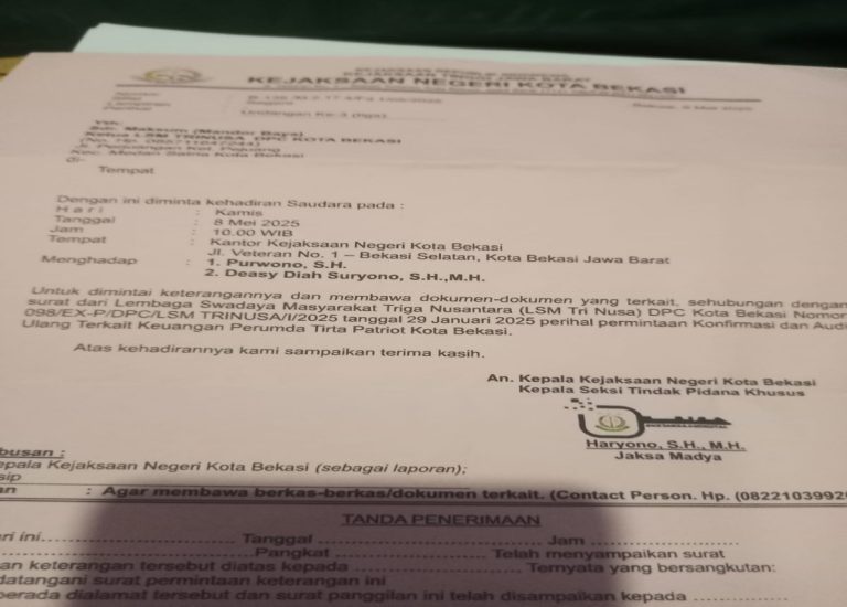 Setelah Dispora, Perumda Tirta Patriot Menunggu Diungkap Kejari Bekasi 2